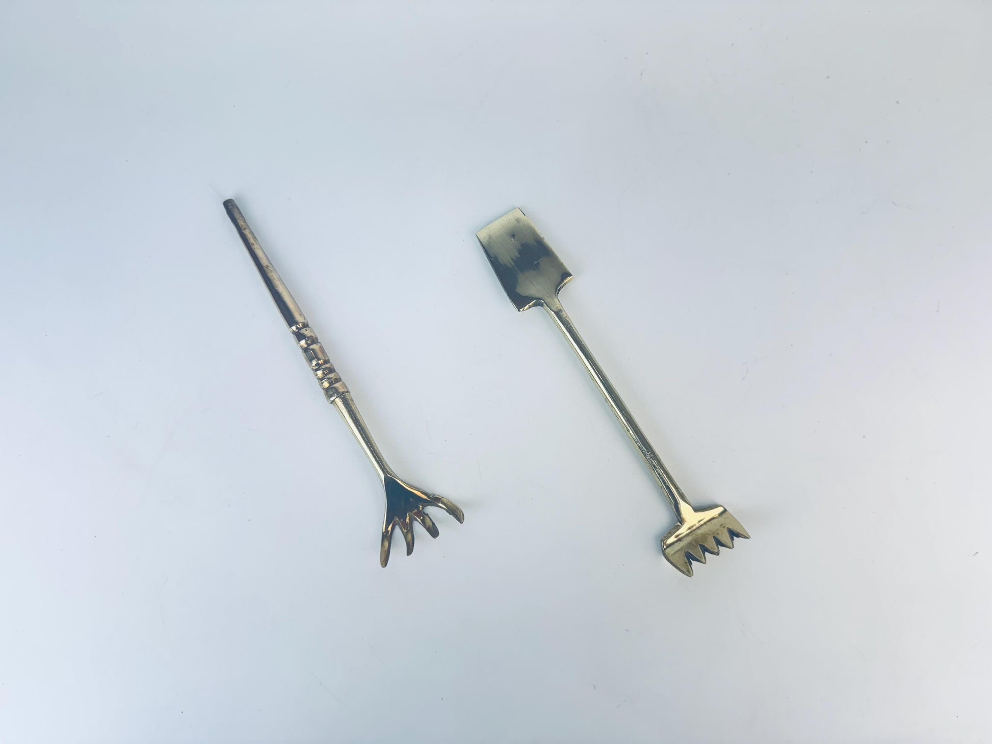 Product image for 'vintage brass bonsai rake pickle fork or back scratcher mid century whimsy' (view e8ad67)
