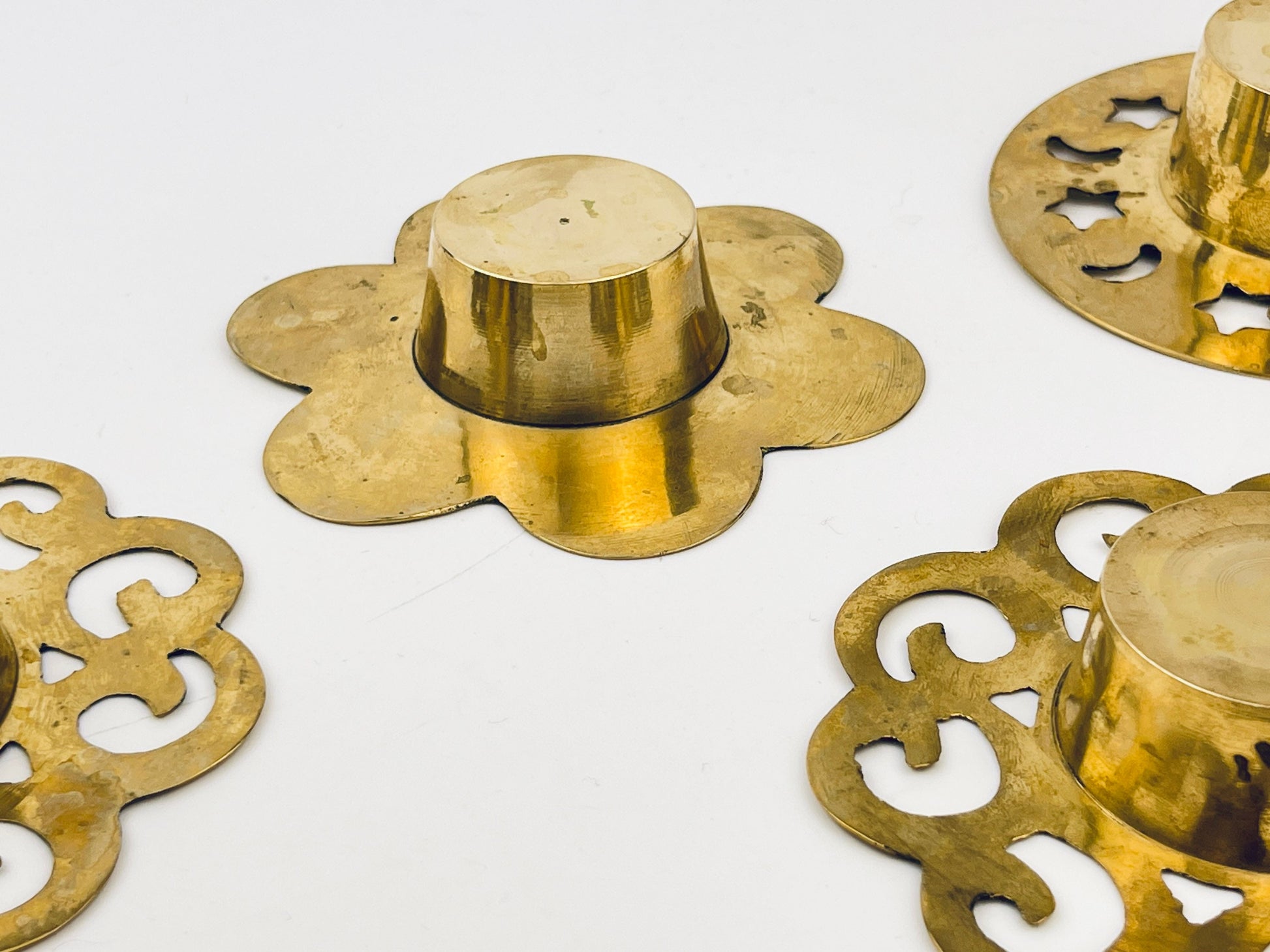 Product image for 'vintage solid brass votive tea light candle holder attractive aged patina sold separately' (view 6f850d)