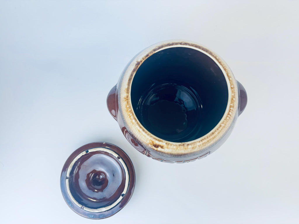 Product image for 'vintage mccoy pottery brown glazed ceramic cookie jar countertop canister made in usa' (view 72a236)