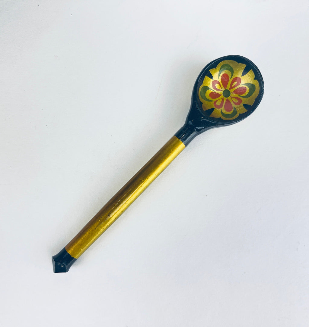 Product image for 'vintage hand painted artisan folk art soviet russia khokhloma wooden salad soup bowl spoon set made in the ussr flower scene pattern' (view 2d40bb)