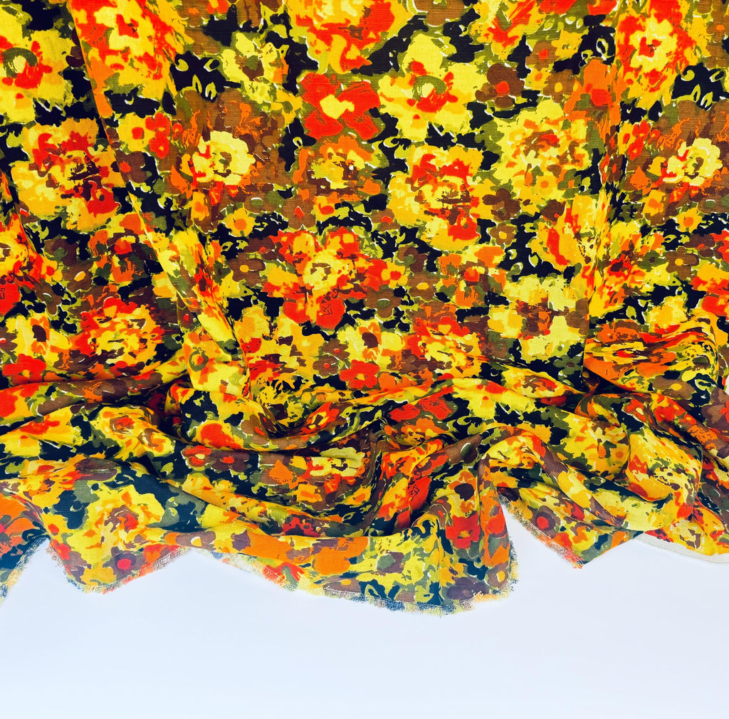 Product image for 'vintage bright abstract flower power print heavy upholstery fabric material cuts sold separately' (view 8d2d47)