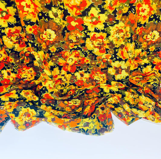 Product image for 'vintage bright abstract flower power print heavy upholstery fabric material cuts sold separately' (view 8d2d47)