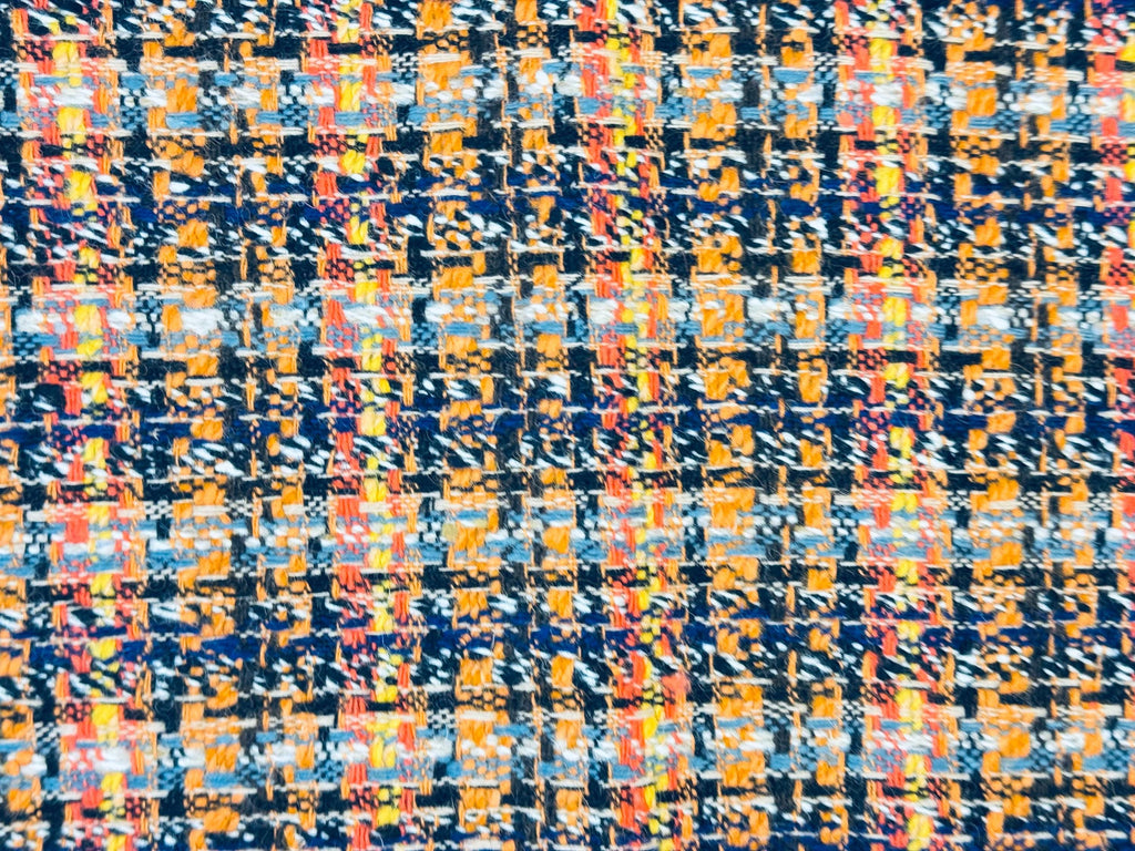 Product image for 'vintage multicolor tweed fabric bold retro woven textile for fashion or upholstery 36 x 56' (view 418f4a)