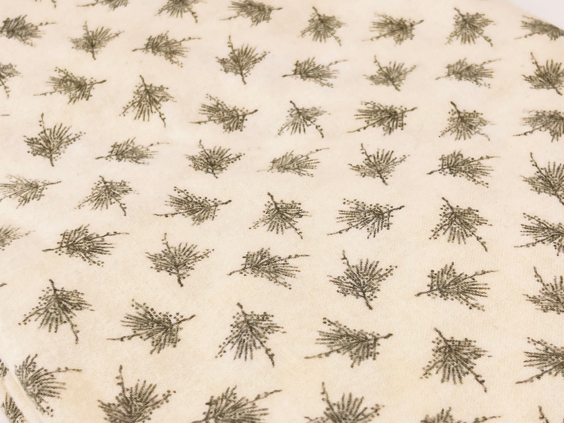 Product image for 'vintage beige sage green fabric 35 x 42' (view c7b4ec)