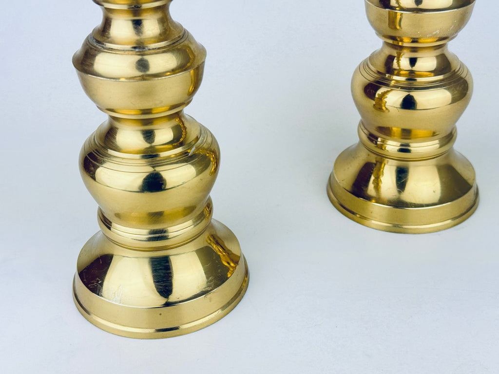 Product image for 'vintage tall 14 solid cast brass tapered curvy candle stick holders set of two 2' (view 275b59)