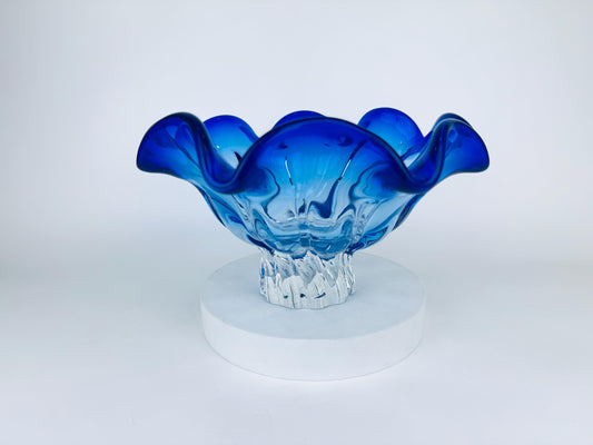 Product image for 'vintage shannon cobalt blue hand blown crystal art glass decorative bowl designs of ireland' (view 8c1f53)