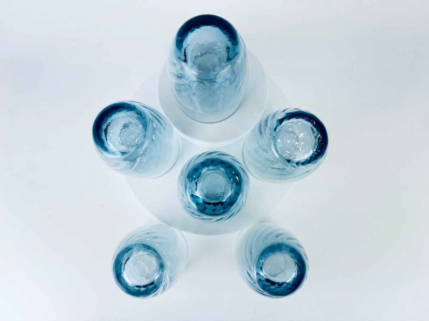 Product image for 'vintage tiara bleu libbey swirl juice glasses set of six 6' (view 63ce68)