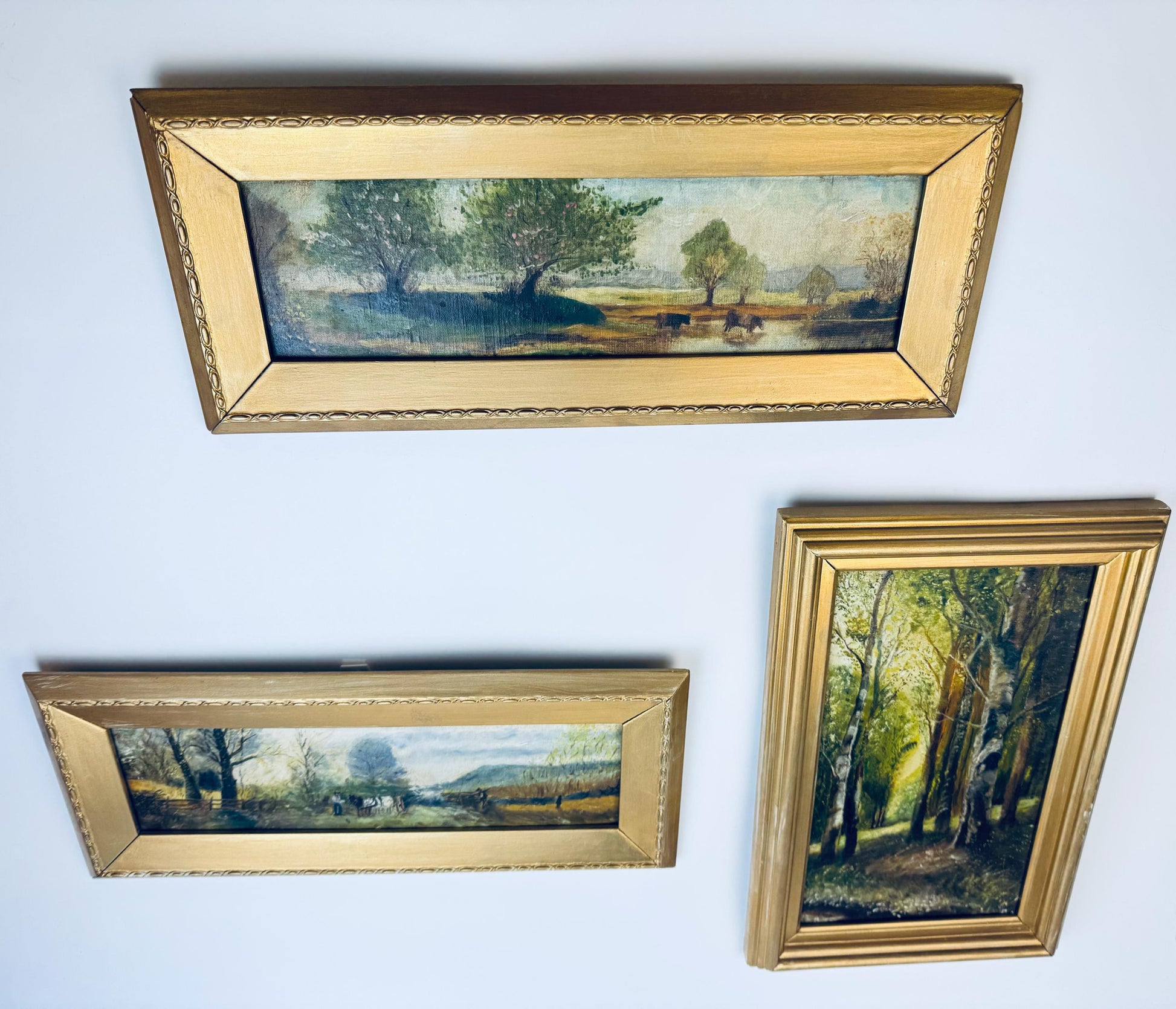 Product image for 'vintage ornate gold painted wooden wall mounted landscape art sold separately' (view 5ae277)