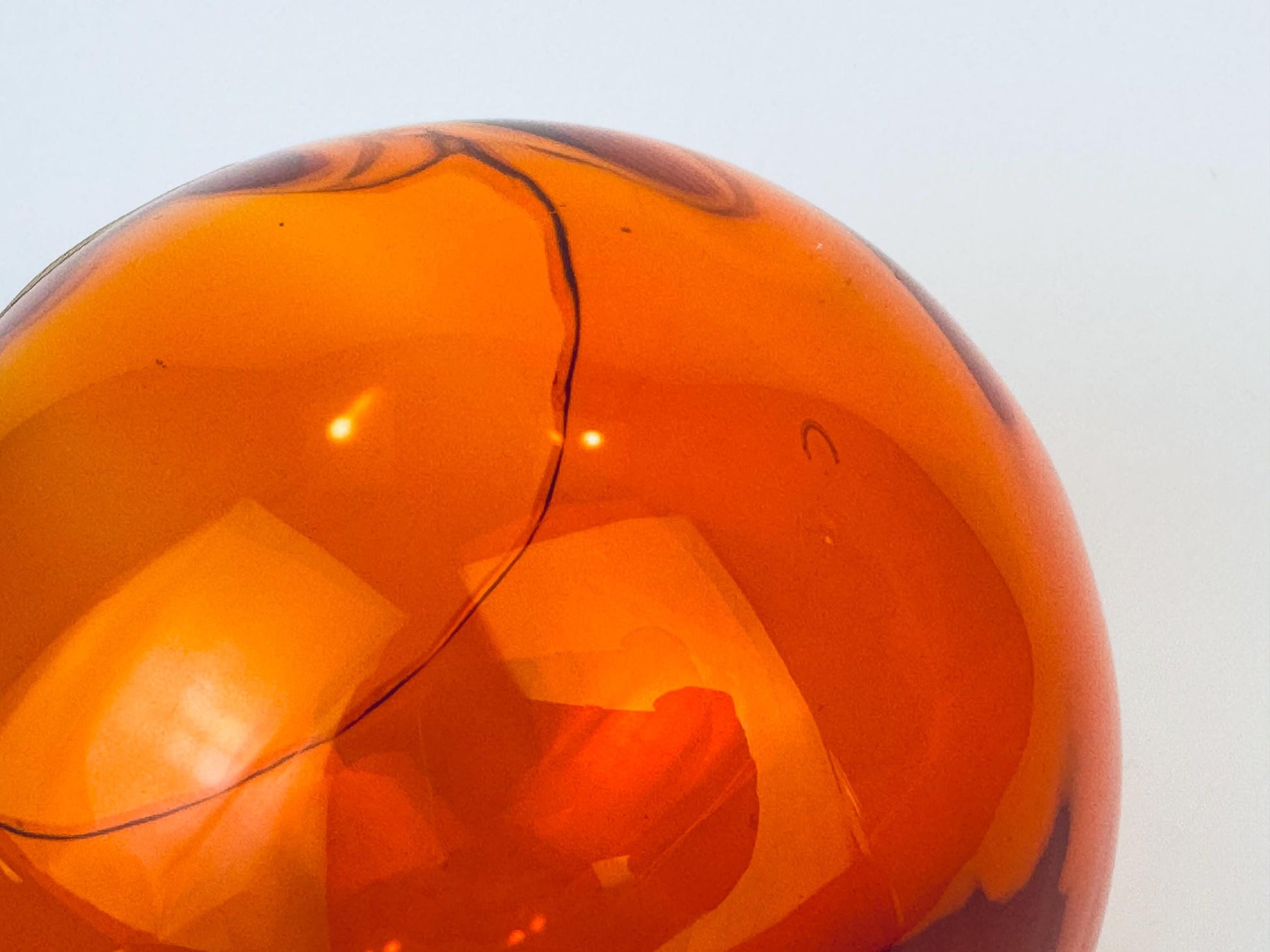 Product image for 'vintage orange pumpkin balloon italian empoli art glass footed bowl vase halloween candy bowl made in italy' (view 01fb13)