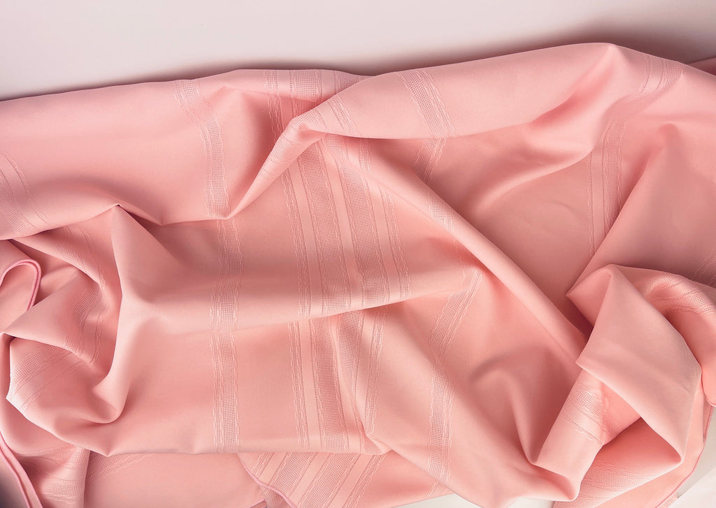 Product image for 'vintage pink rectangular tablecloth 90s tablescape textured ribbon stripes' (view a29961)