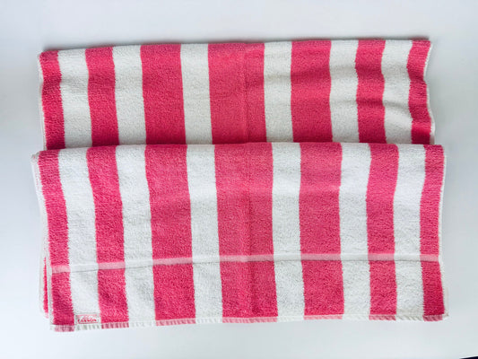 Product image for 'vintage cannon pink white striped bath towel made in usa' (view 69bf68)