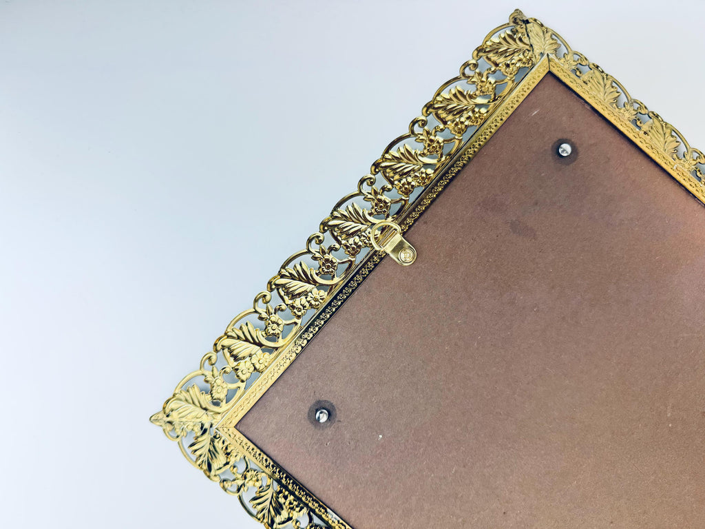 Product image for 'vintage ornate gold metal filigree wall mounted picture frame 9 x 14' (view 58d05a)