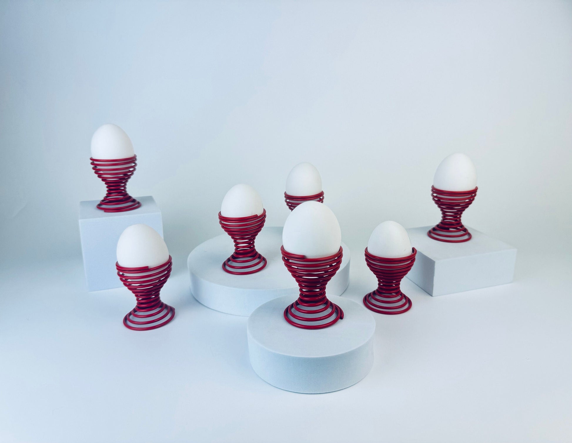 Product image for 'vintage 1980s metal spring egg skelter cup holders sets sold separately' (view 7d3b89)