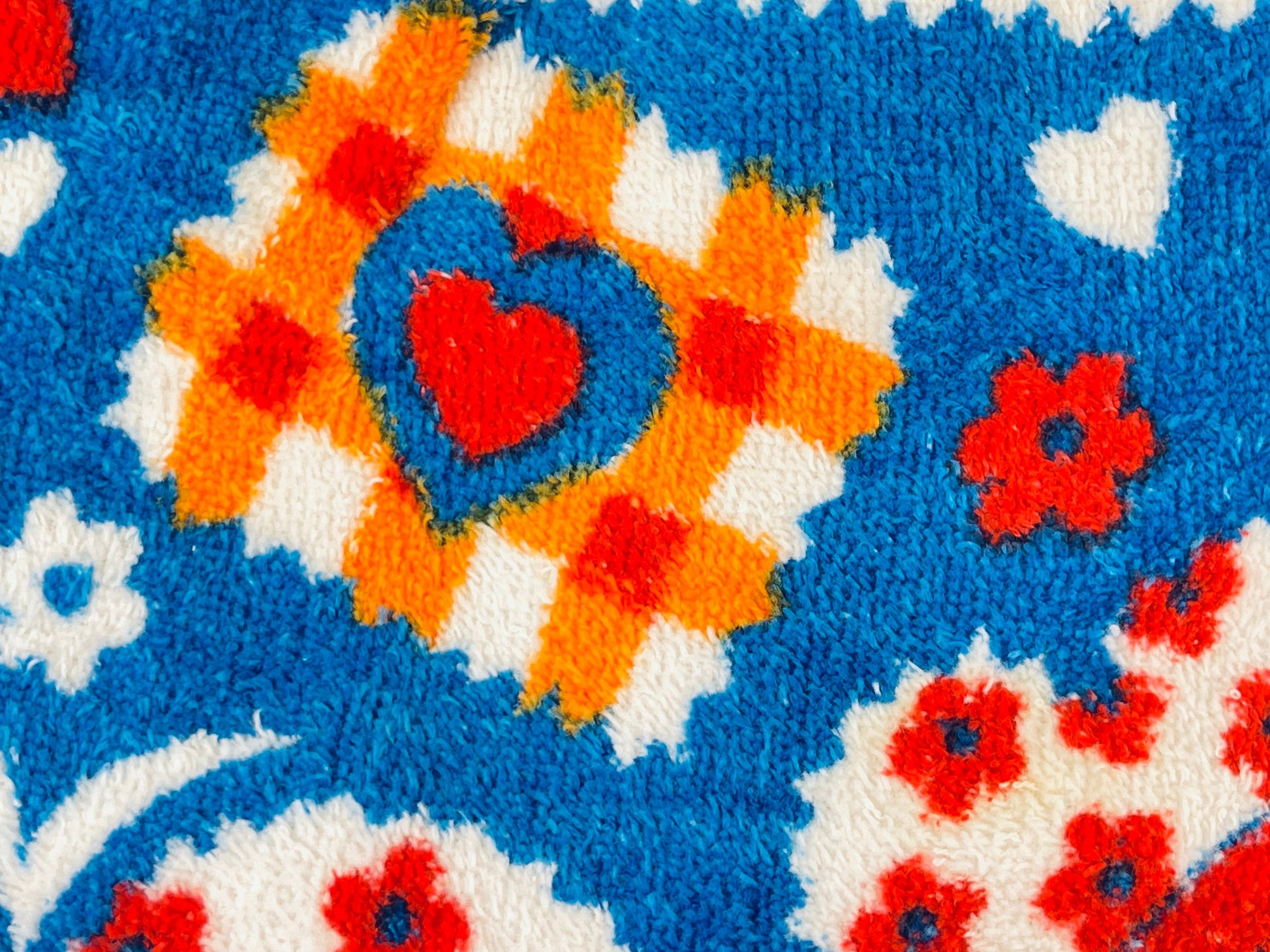 Product image for 'vintage butterfly flower power terry towel waist apron orange trim' (view ad0404)