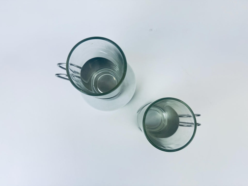 Product image for 'vintage danish scanmalay hot toddy glasses removable silver steel holders set of two 2' (view dd5941)