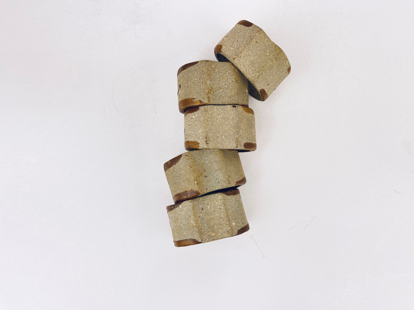Product image for 'vintage hand painted boho concrete napkin ring holders set of five 5' (view c2b10a)