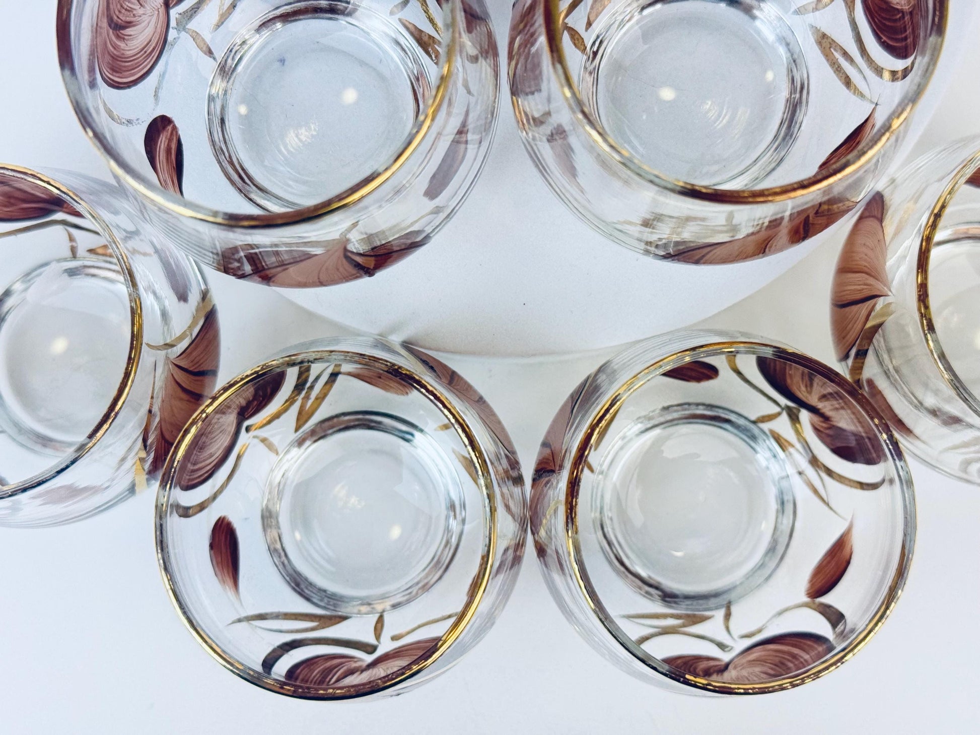 Product image for 'vintage enchant ware brandy snifter roly poly glass barware set made in canada' (view 3659b8)