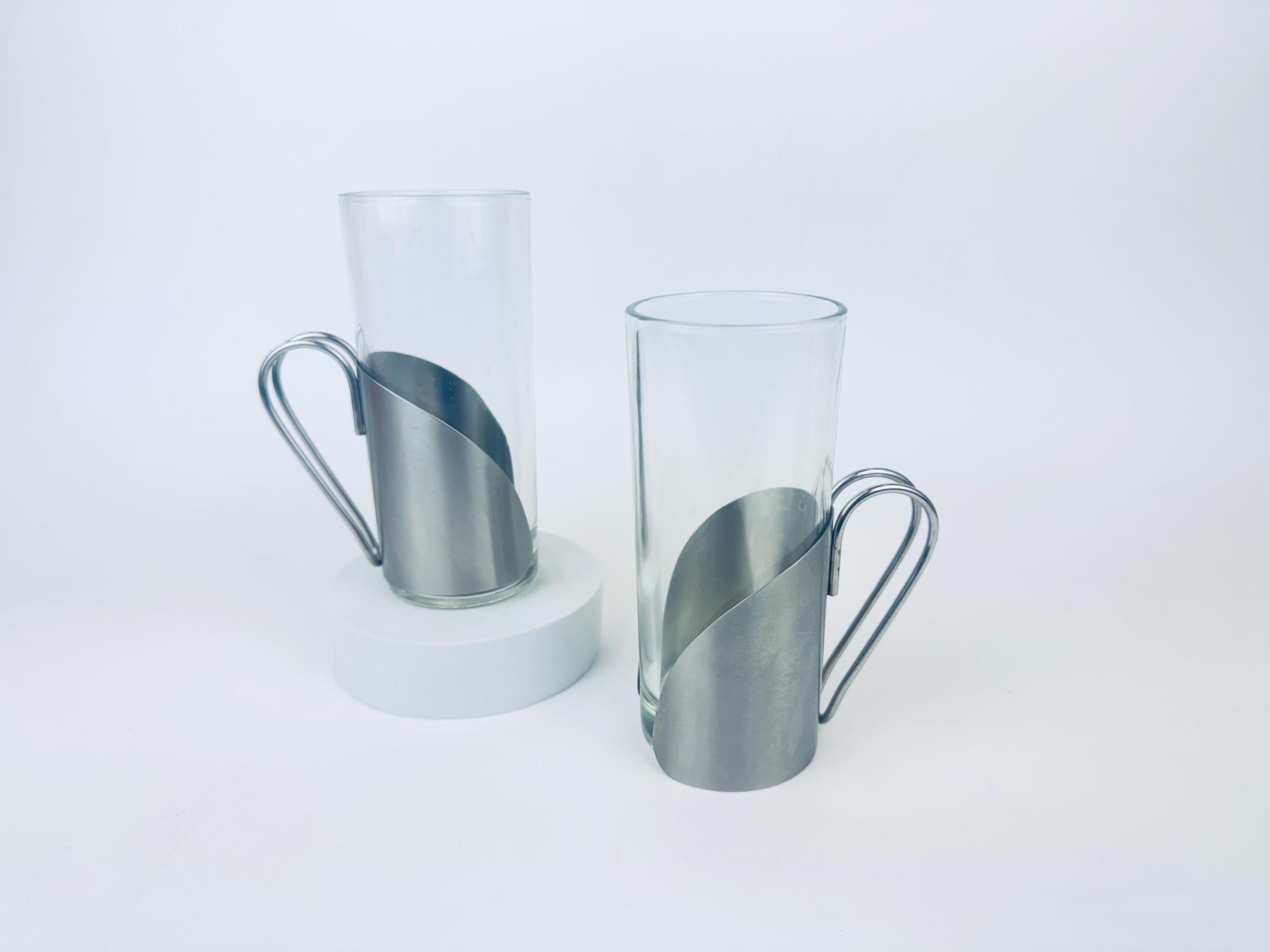 Product image for 'vintage danish scanmalay hot toddy glasses removable silver steel holders set of two 2' (view 6646b1)