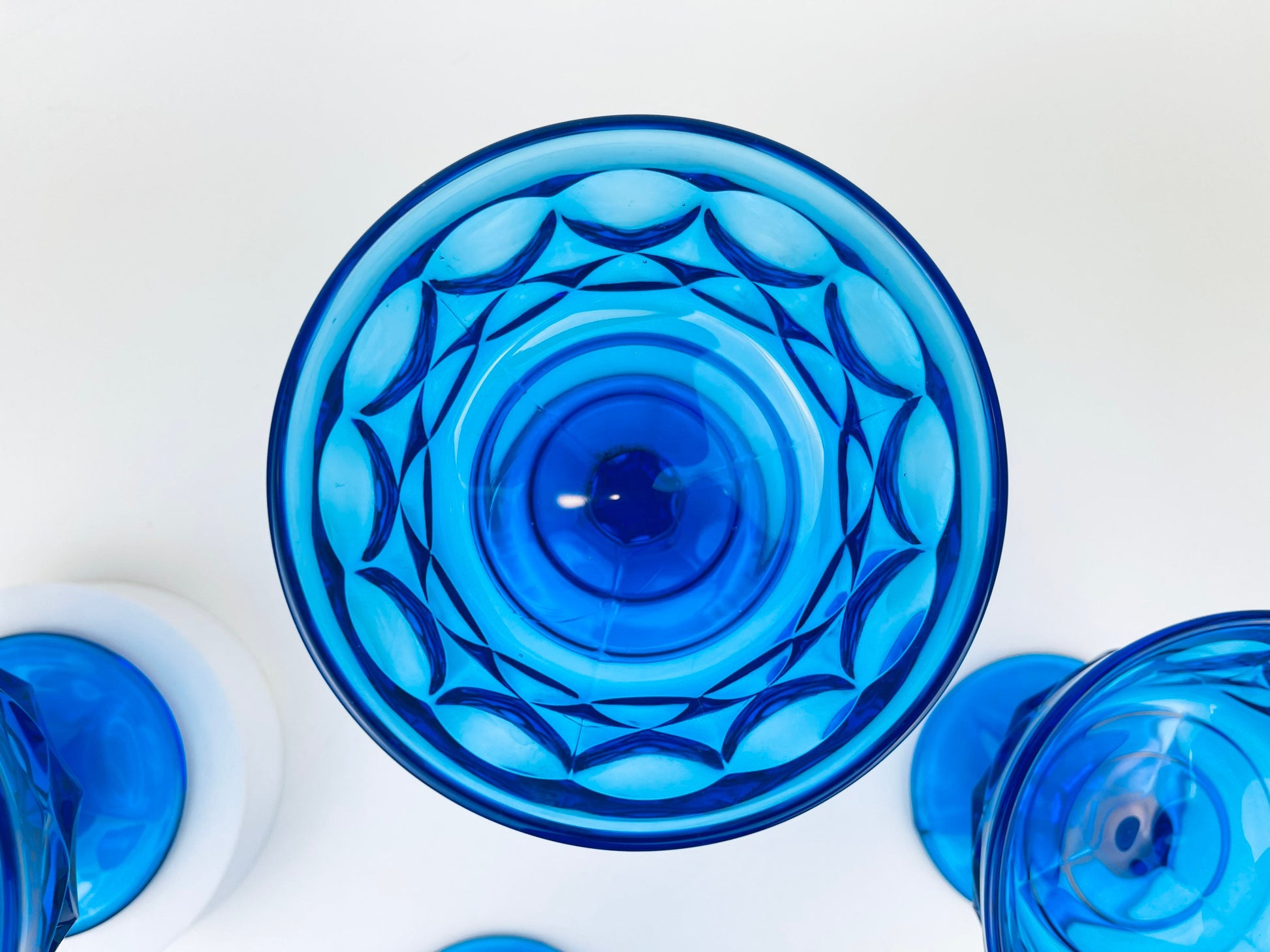 Product image for 'vintage perspective by noritake cobalt blue heavy pressed glass champagne glasses set of four 4 made in japan' (view 75ed68)