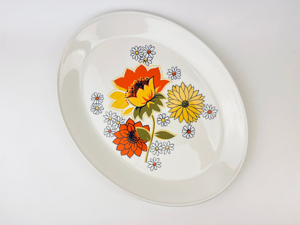 Product image for 'vintage pasadena johnson bros oval serving tray plater flower pattern ironstone made in england' (view 4d50db)