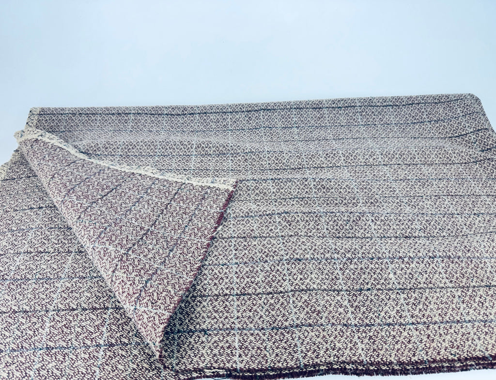 Product image for 'vintage brown beige striped wool fabric 37 x 60' (view a97142)