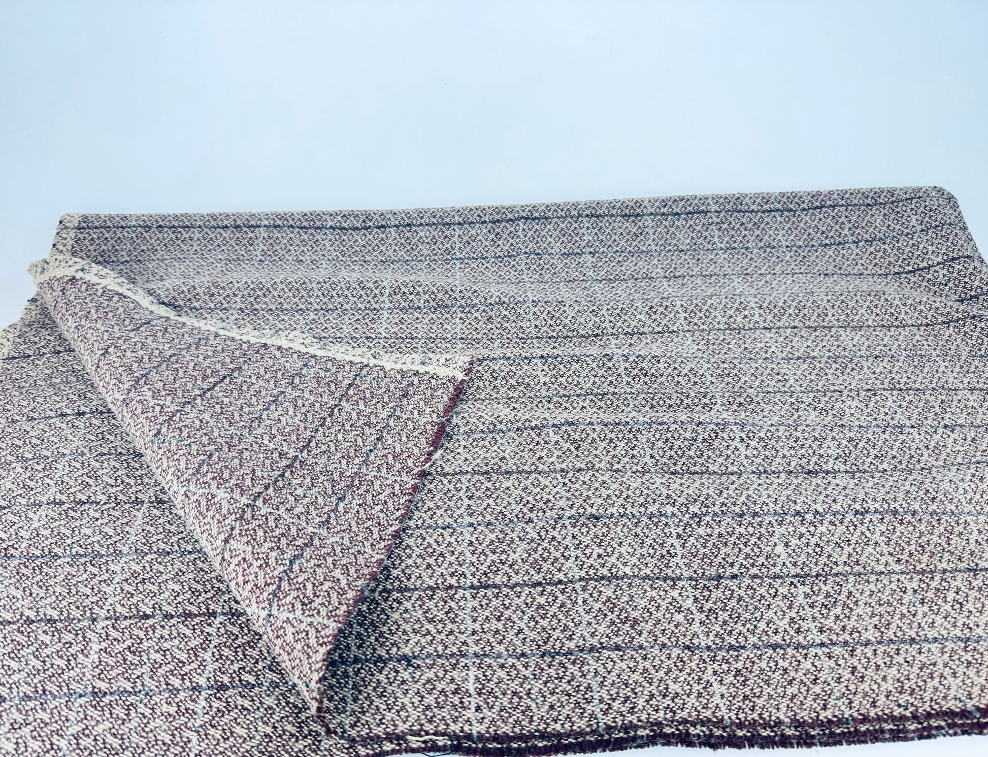 Product image for 'vintage brown beige striped wool fabric 37 x 60' (view a97142)