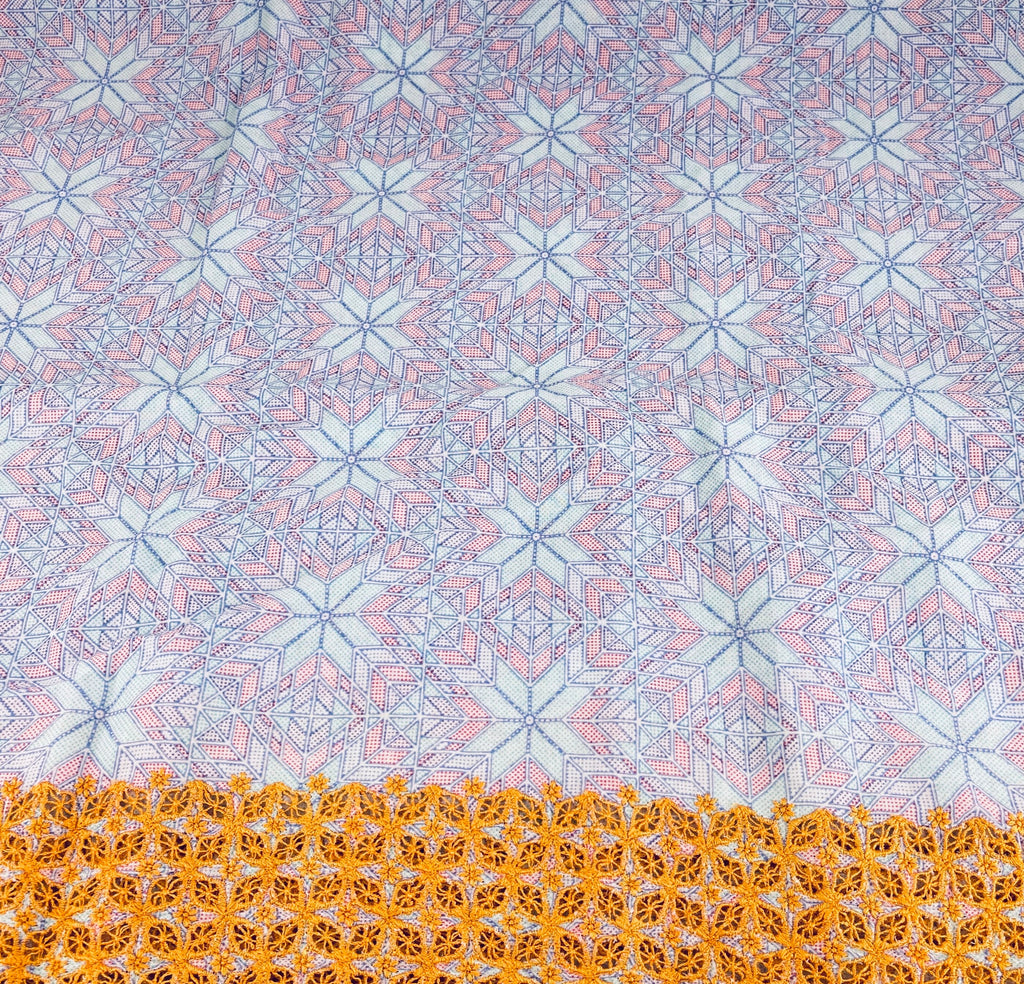 Product image for 'vintage purple blue table cloth nordic snowflake floral lace edge' (view dd7b11)