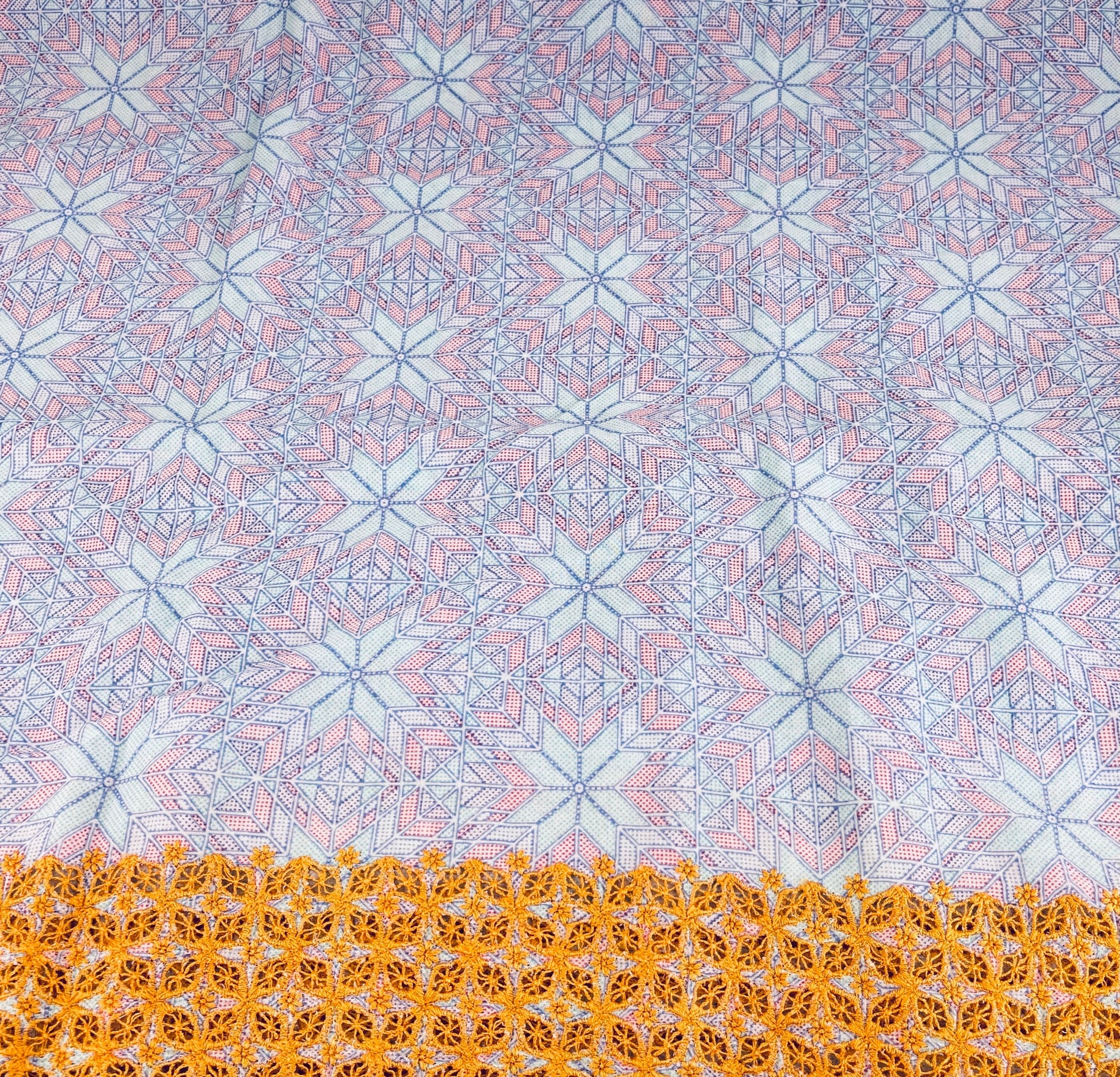 Product image for 'vintage purple blue table cloth nordic snowflake floral lace edge' (view dd7b11)