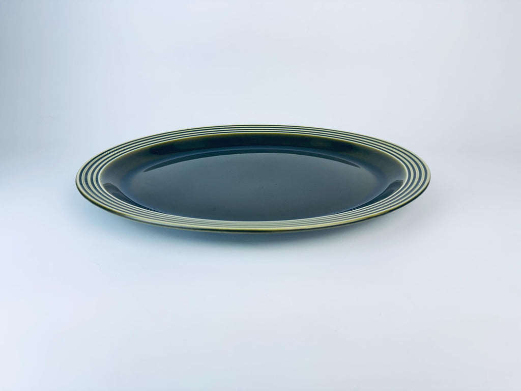 Product image for 'vintage hornsea england olive green oval platter plate heirloom pattern' (view e7a359)