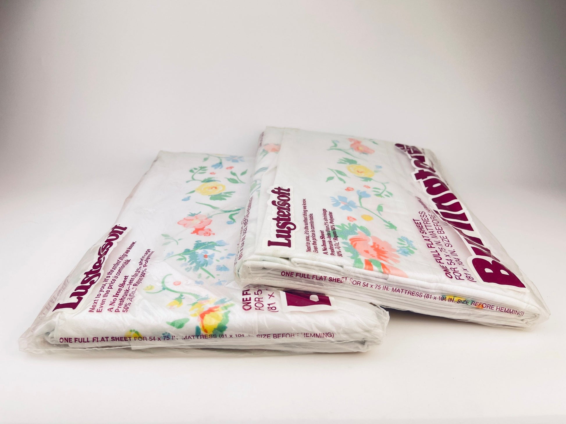 Product image for 'vintage burlington lustersoft full double flat sheet pillow case new old stock nos made in canada sold separately' (view ce19bc)