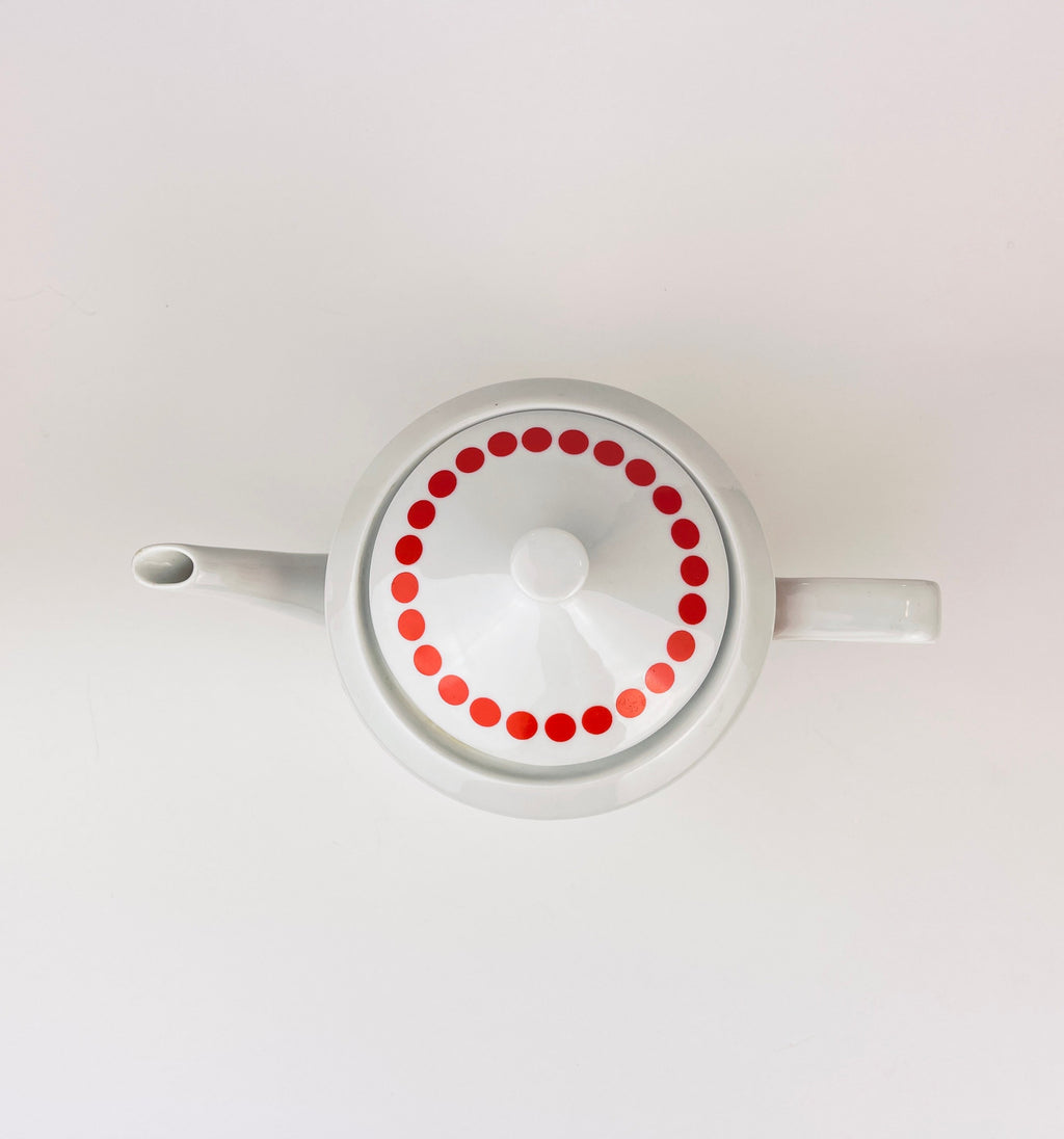 Product image for 'vintage northland red polka dot pattern kettle teapot fine china' (view 1eb2ea)