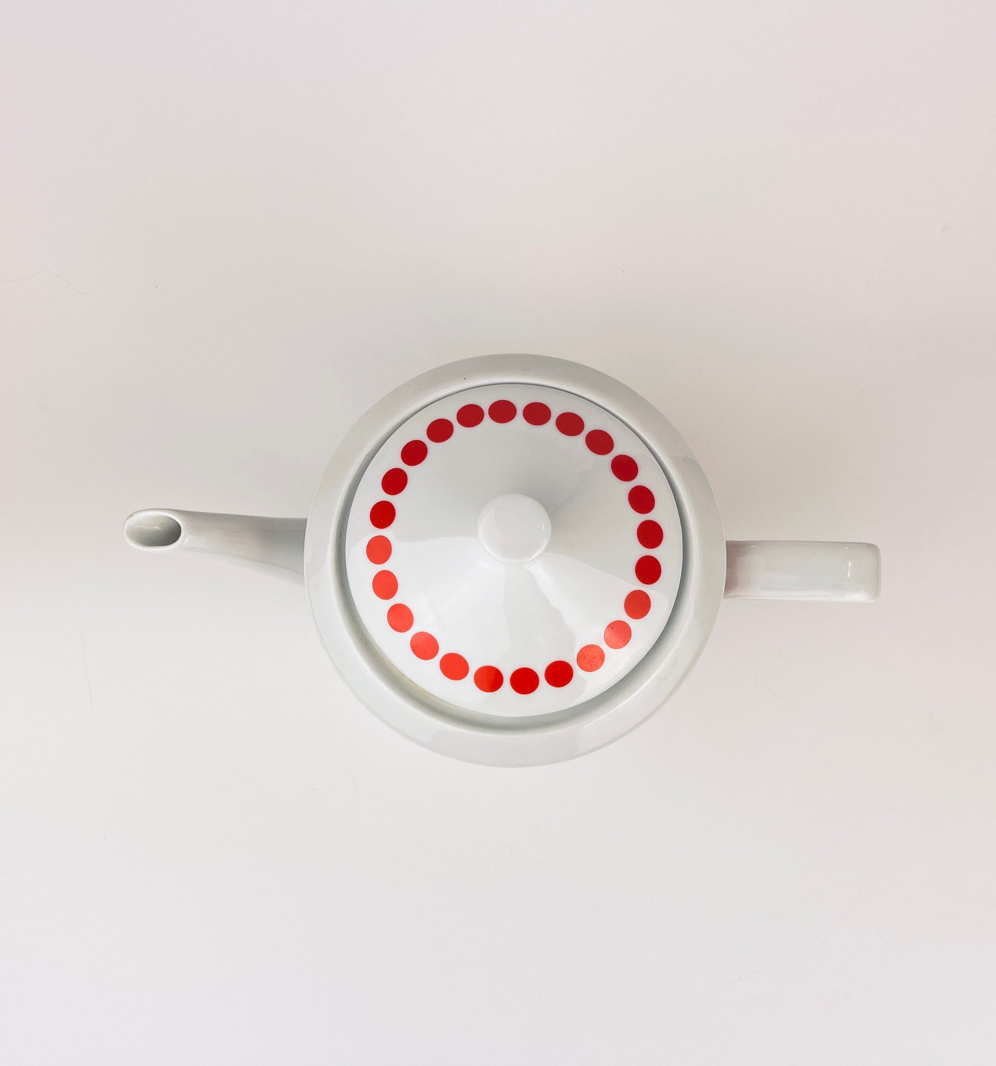 Product image for 'vintage northland red polka dot pattern kettle teapot fine china' (view 1eb2ea)