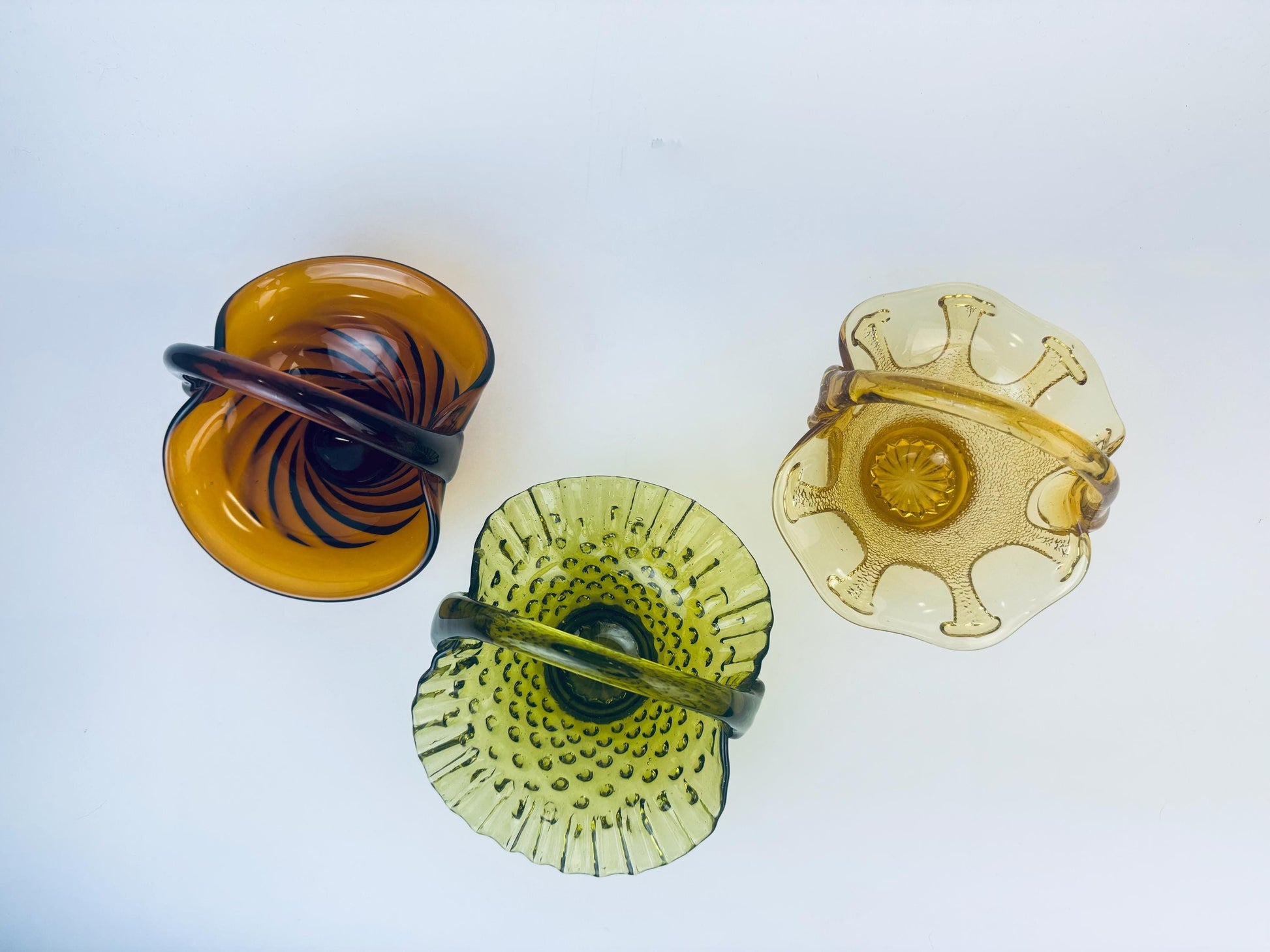 Product image for 'vintage hand blown small art glass baskets sold separately' (view 7b5b6a)