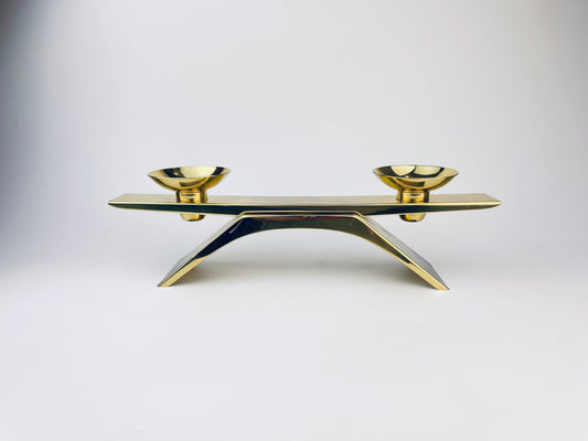 Product image for 'vintage ikora gold black brass polished candle stick holder mcm centrepiece decor' (view bfccab)