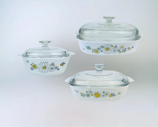 Product image for 'vintage floral bouquet corning ware casserole dish made in canada sold separately' (view 39b37e)