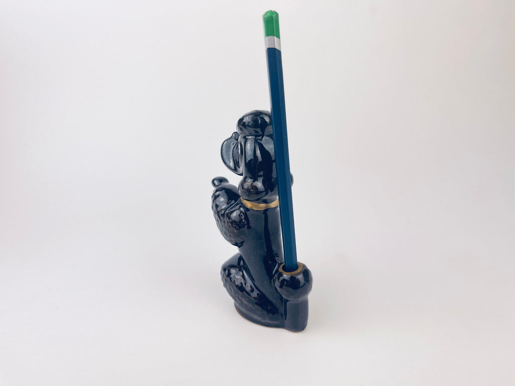 Product image for 'vintage red clay kitsch poodle dog pen pencil holder made in japan desktop organiser' (view 17bb43)