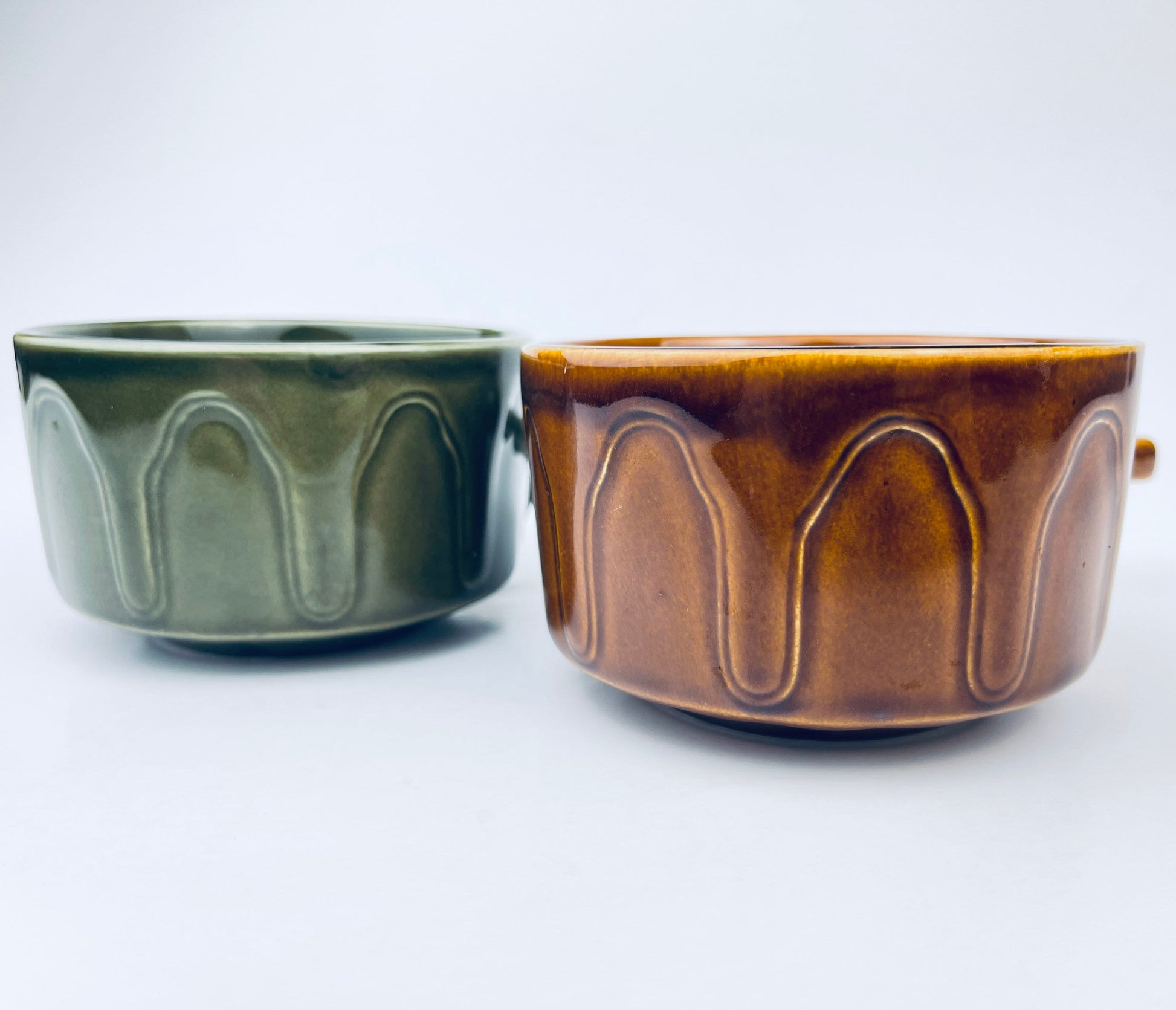 Product image for 'vintage english handled green brown drip glazed ceramic soup bowls set of two 2' (view 9a0e2c)