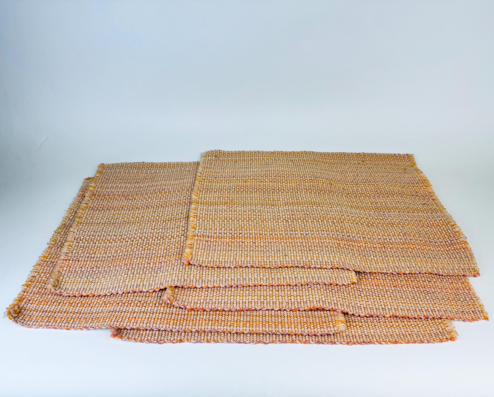 Product image for 'vintage light peach striped fringe style place mats set of five 5' (view c9da47)