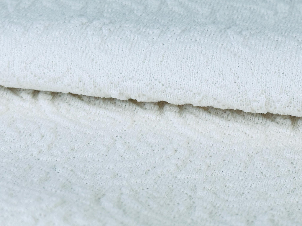 Product image for 'vintage soft ivory white lightly textured paisley fabric material 10 x 26 set of two 2' (view c8f011)