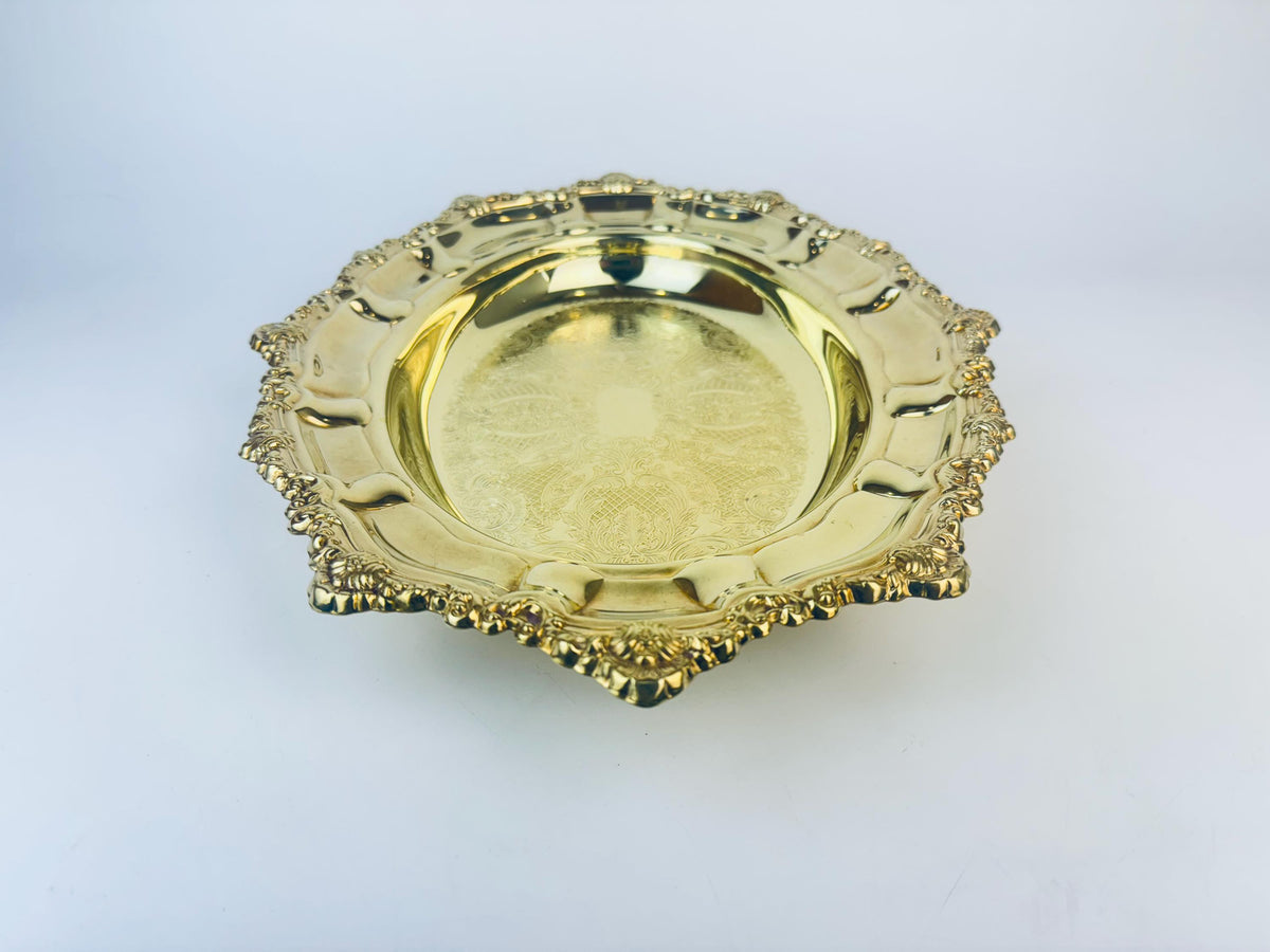 Product image for 'vintage viking plate ornate oval solid brass bowl made in canada' (view e514f0)