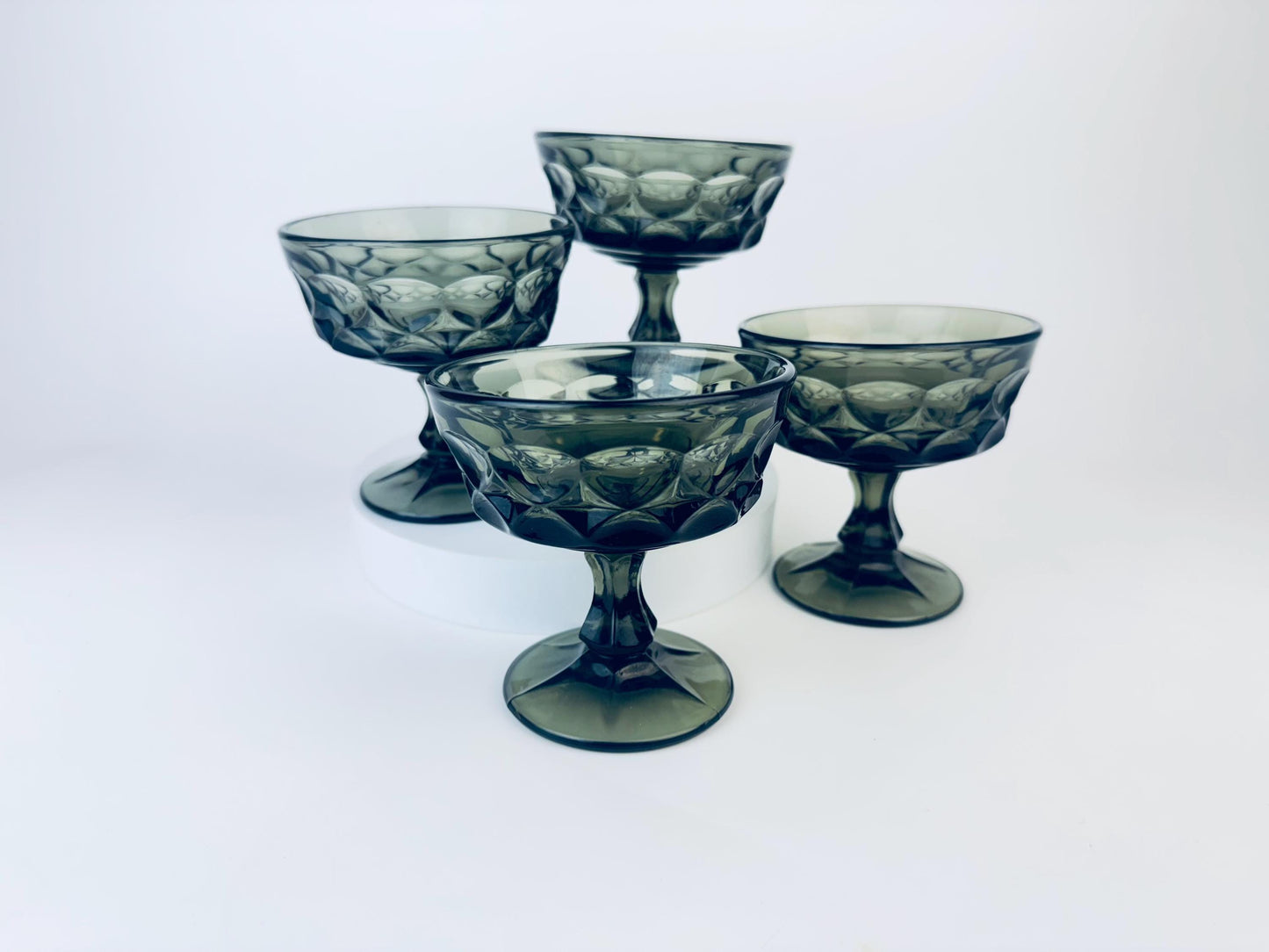 Product image for 'vintage smokey black champagne glasses set of four 4 perspective by noritake made in japan' (view 7116e0)