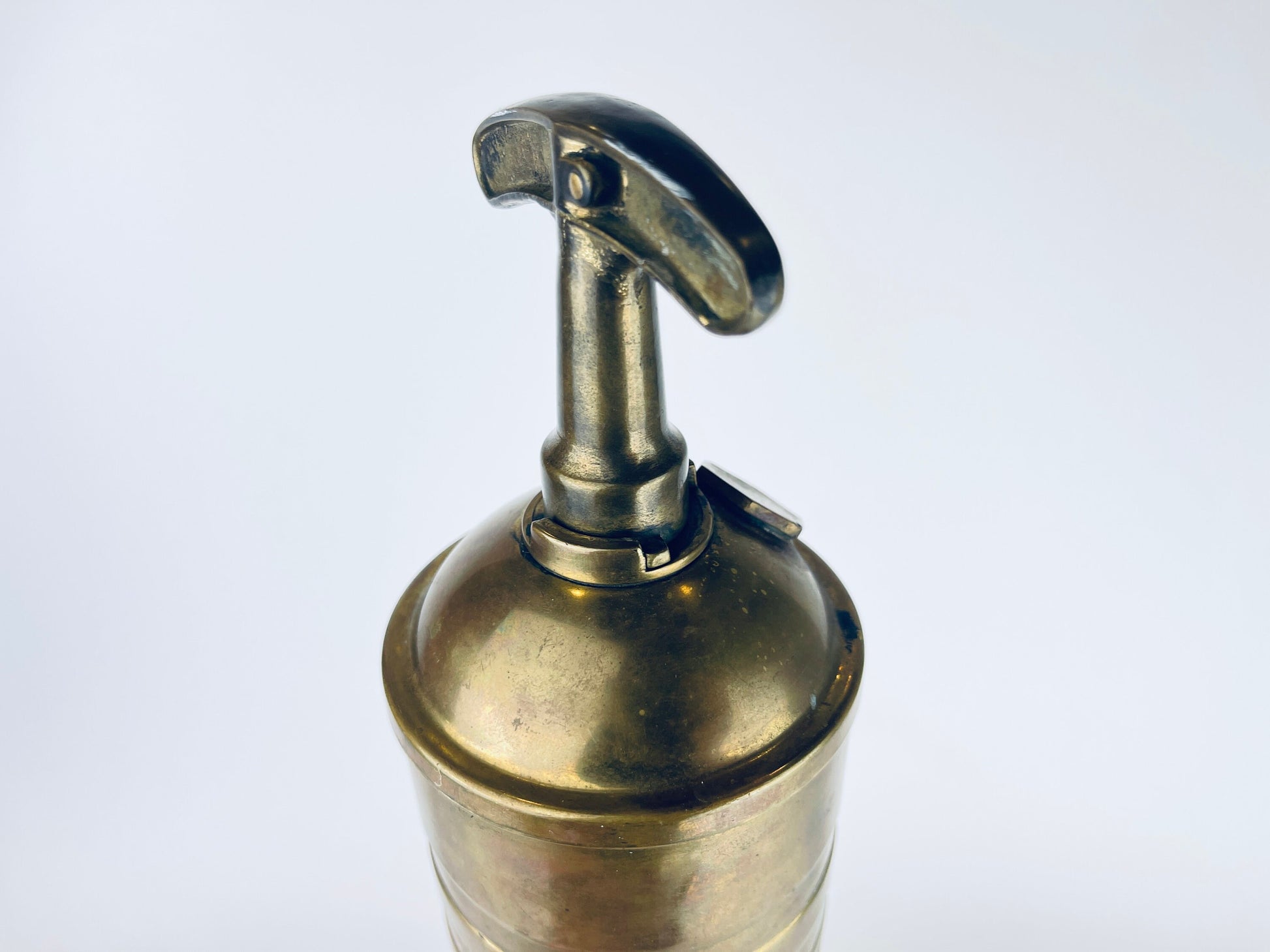 Product image for 'vintage antique brass pump fire extinguisher attractive aged metal patina' (view 24ff39)