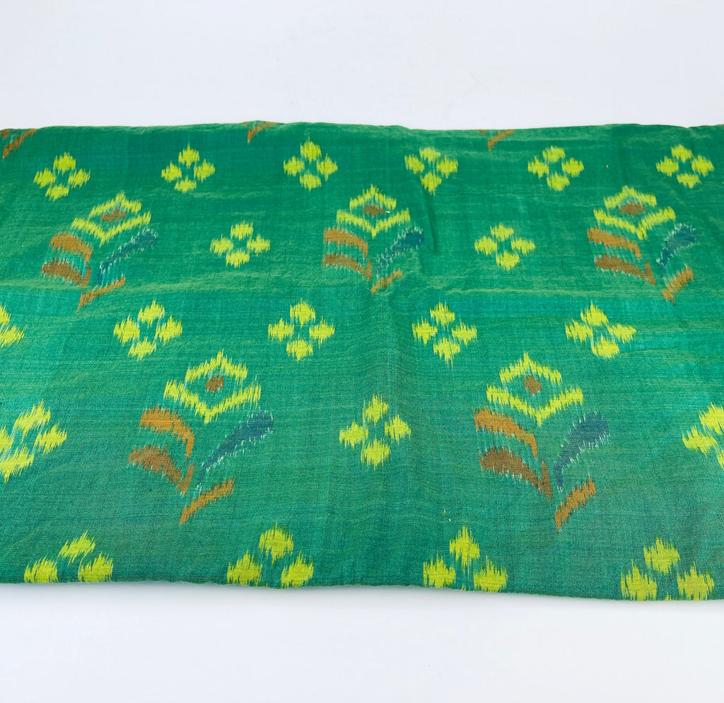 Product image for 'vintage green yellow brown geometric ikat cotton fabric 40 5 x 80' (view 99fa13)