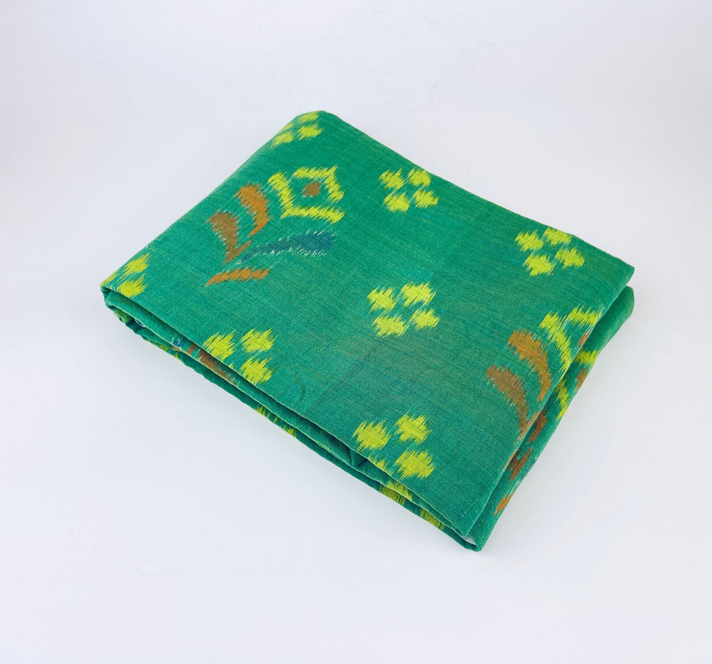 Product image for 'vintage green yellow brown geometric ikat cotton fabric 40 5 x 80' (view 26cd87)