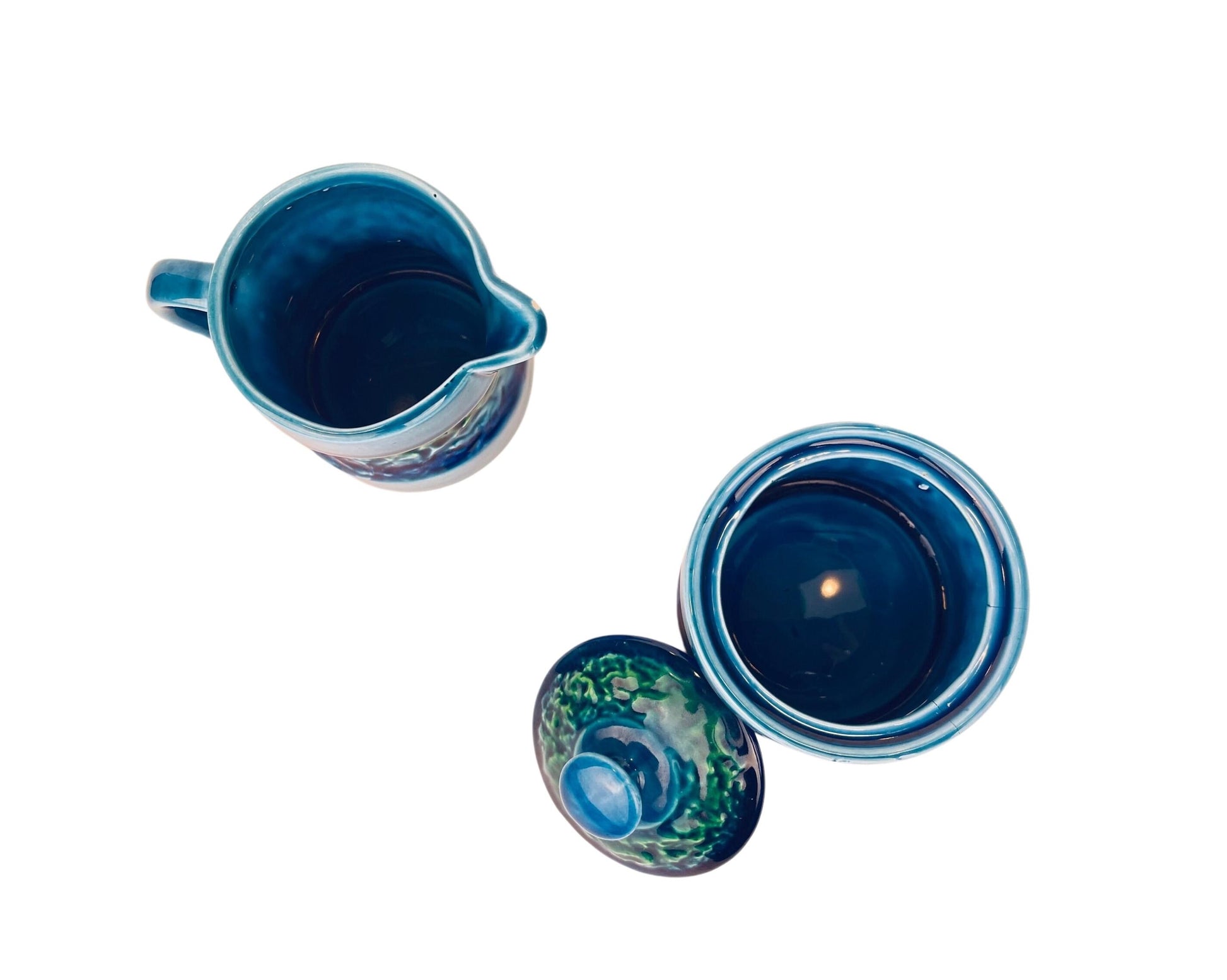 Product image for 'vintage japanese drip glaze cream sugar set blue green ceramic elegance' (view 24cc06)