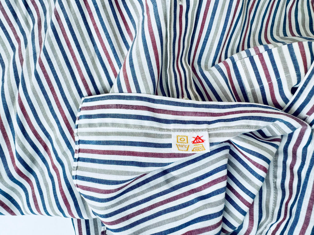 Product image for 'vintage woodwards classic light weight striped long sleeve white button down shirt size medium 17 33' (view 164ea1)