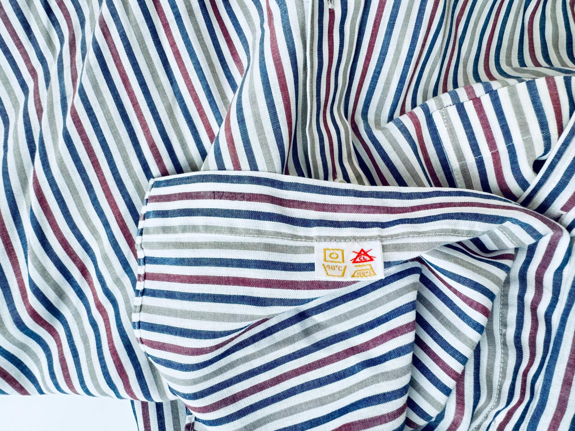 Product image for 'vintage woodwards classic light weight striped long sleeve white button down shirt size medium 17 33' (view 164ea1)