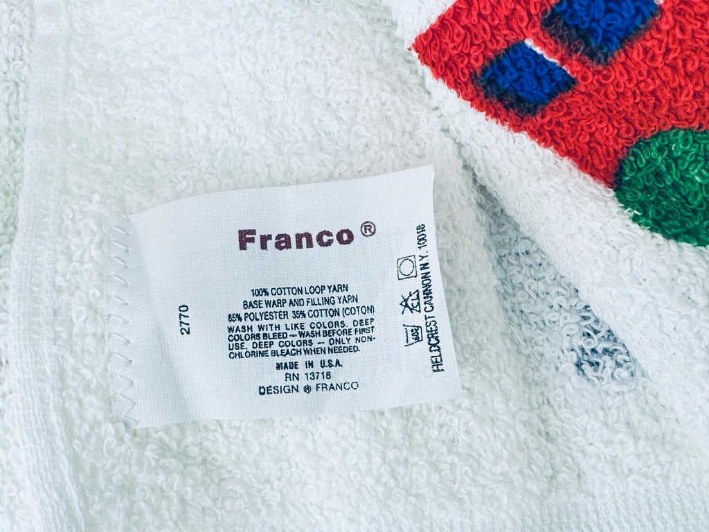 Product image for 'vintage train pattern cannon bath face fringe towel set set of two 2 made in usa new old stock nos' (view cae6ba)