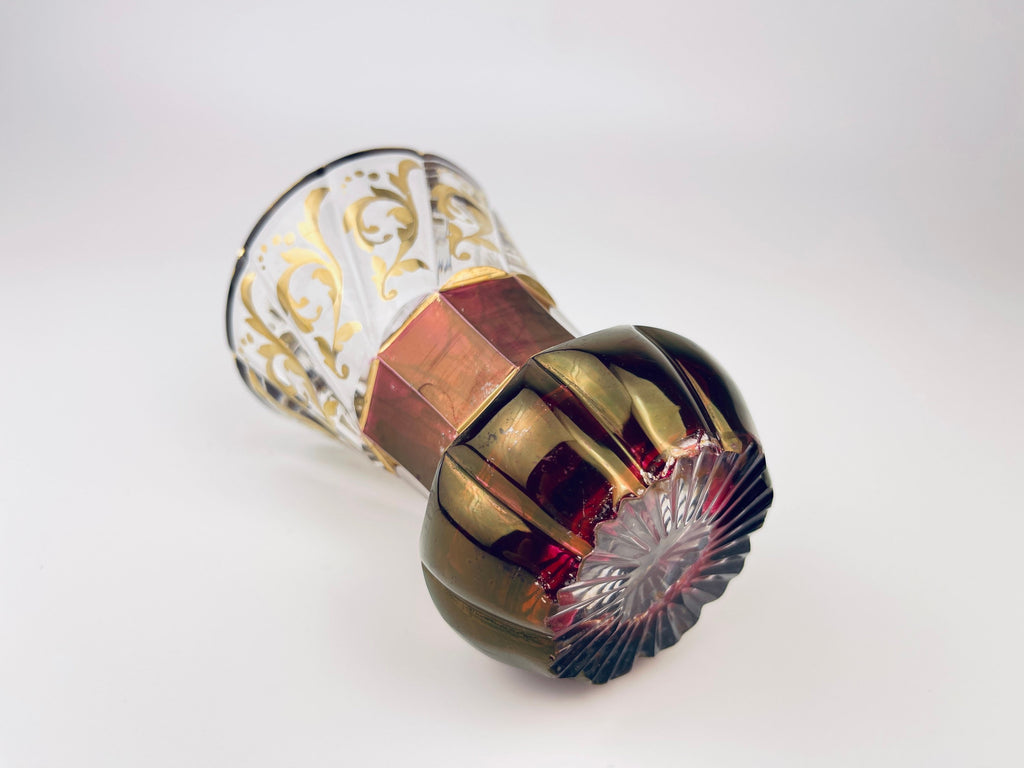 Product image for 'vintage ruby red gold glass bud vase hollywood regency vase' (view 8b61f1)