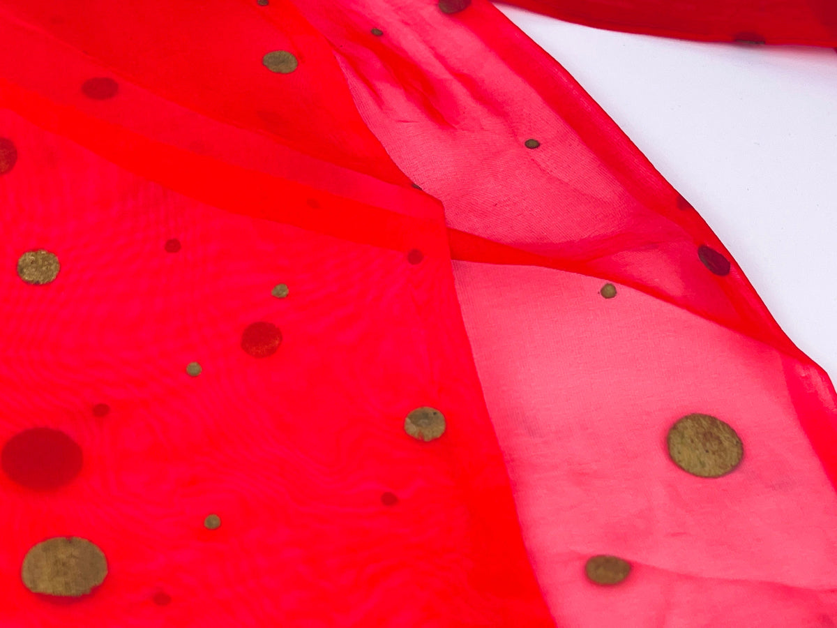 Product image for 'vintage decorative red gold polka dot christmas organza waist apron mcm christmas tree design' (view 6768ac)